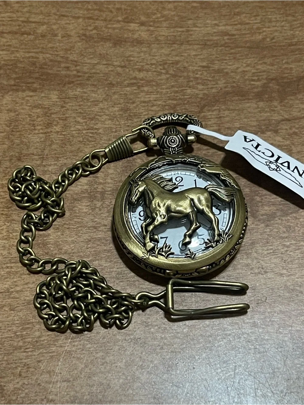 Invicta Brass-Tone Horse Pocket Watch Necklace